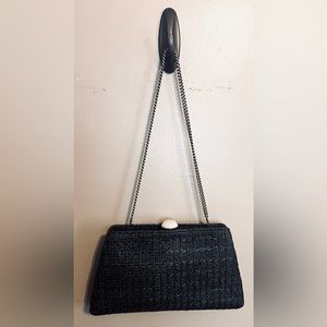 Sondra Robert’s Black Woven Clutch NWOT